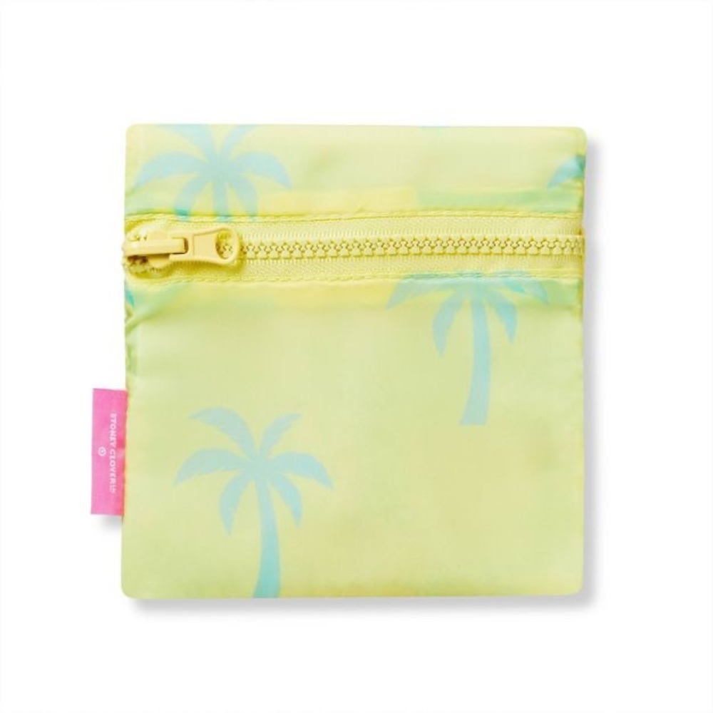 Stoney Clover Lane x Target Reusable Tote Bag Light Yellow/Green Palm Trees nwt